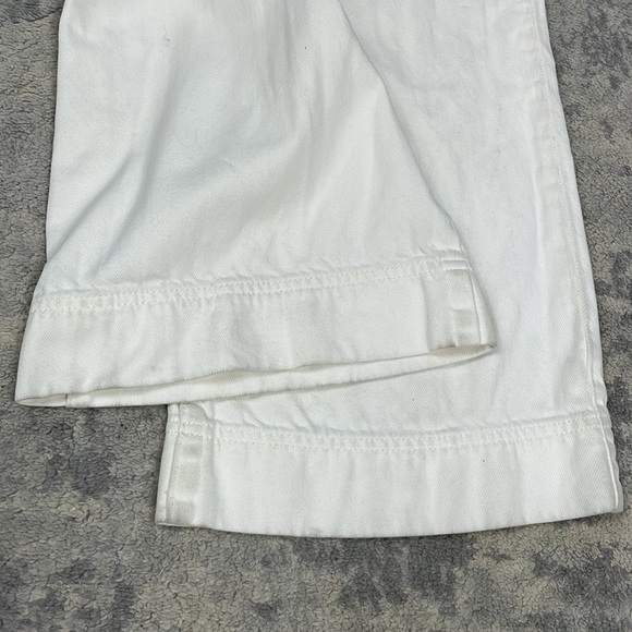 New Paige Pleated Leenah Pearl Chain Jeans White French Ivory Sz 28 - Picture 12 of 16